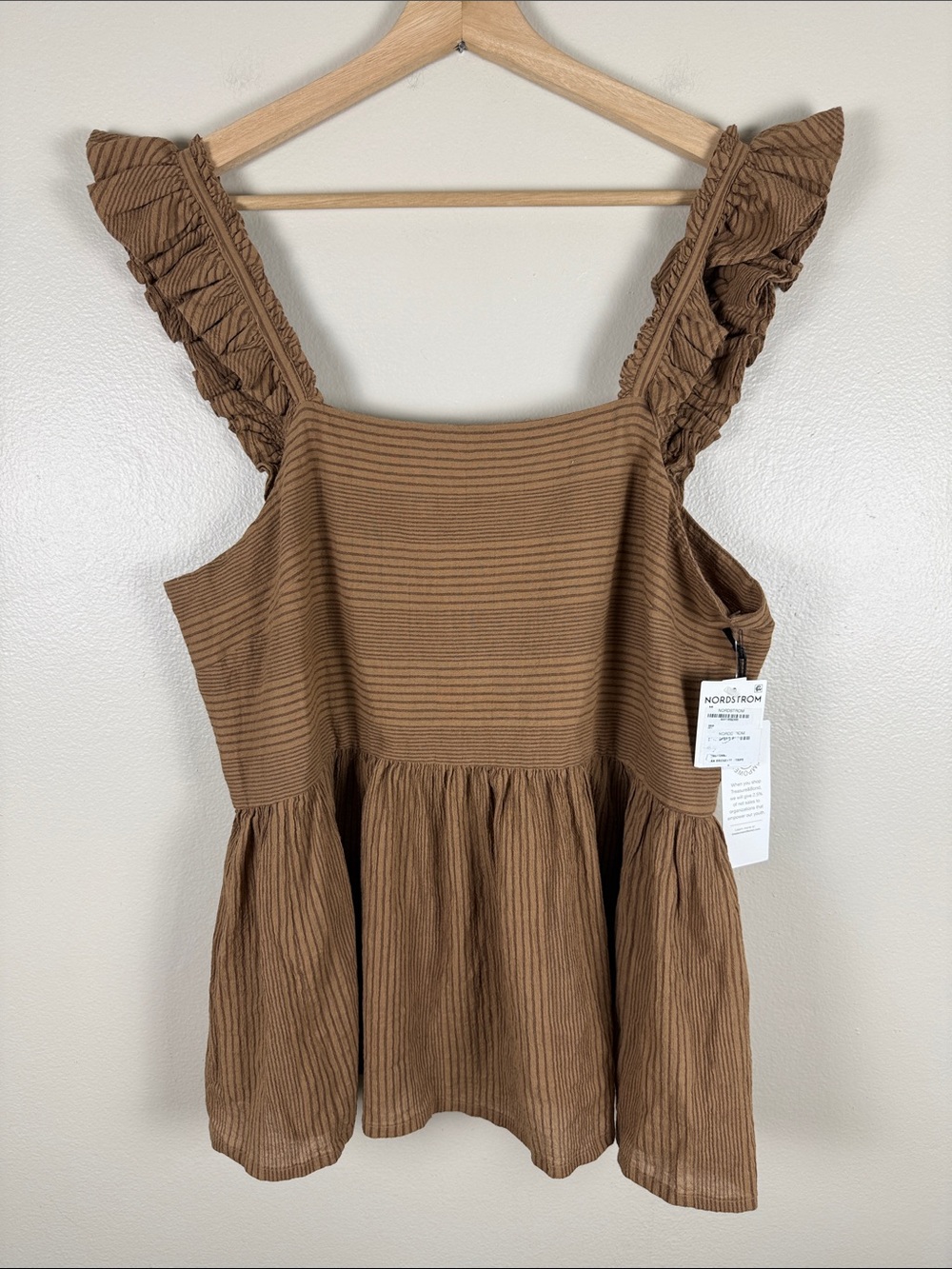 Treasure & Bond Ruffle-Strap Peplum Tank. Medium. New